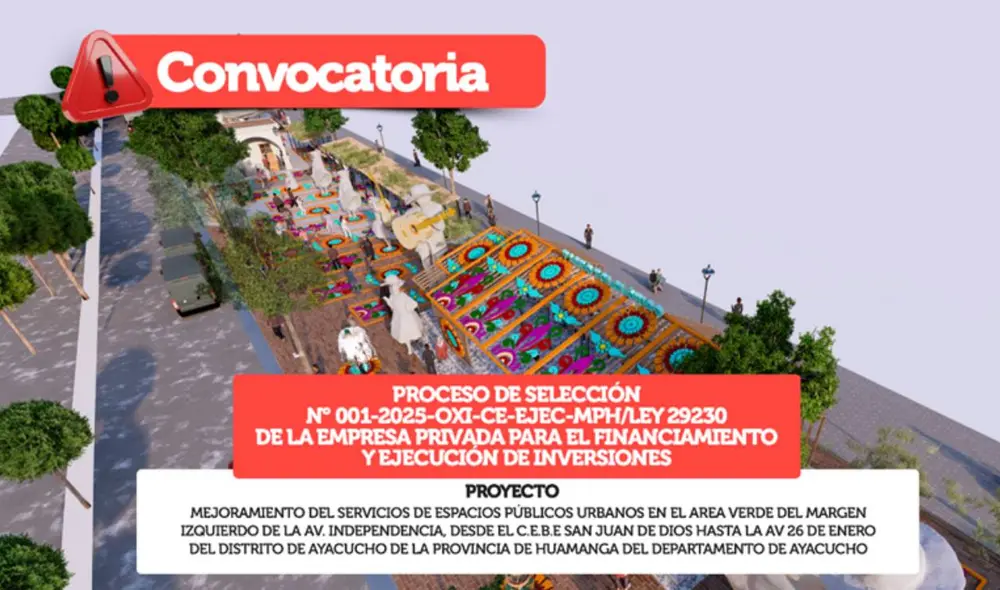 Las propuestas deben presentarse hasta el 30 de julio de 2025, en el marco de la Ley N° 29230 de inversión pública.