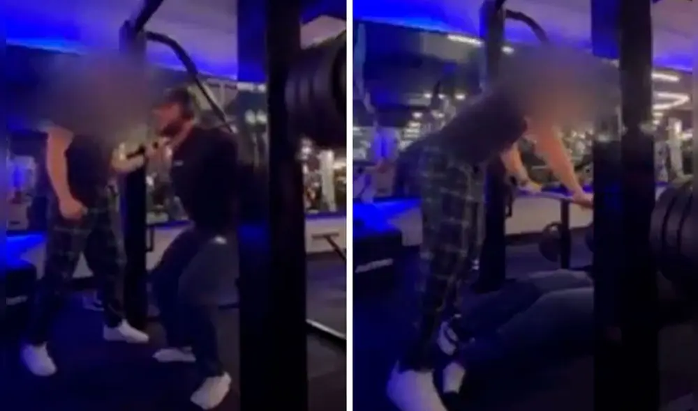 El joven sostenía una barre de 140 kilos sobre su espalda mientras realizaba sentadillas bajo la supervisión de un instructor. Foto: Composición LR/X.