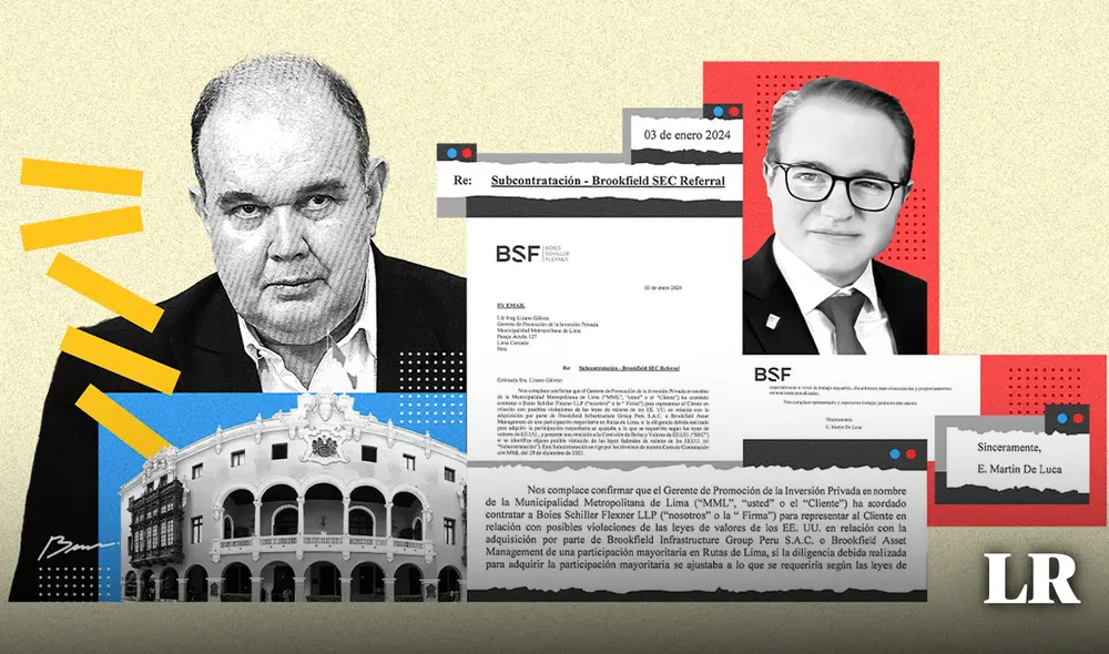 Personalísima decisión. La denuncia penal contra el burgomaestre limeño señala que aprovechó toda su autoridad para contratar a su amigo Martín de Luca, del estudio Boies, Schiller Flexner, de Nueva York. Foto: composición LR/Brian Tejada Personalísima decisión. La denuncia penal contra el burgomaestre limeño señala que aprovechó toda su autoridad para contratar a su amigo Martín de Luca, del estudio Boies, Schiller Flexner, de Nueva York. Foto: composición LR/Brian Tejada