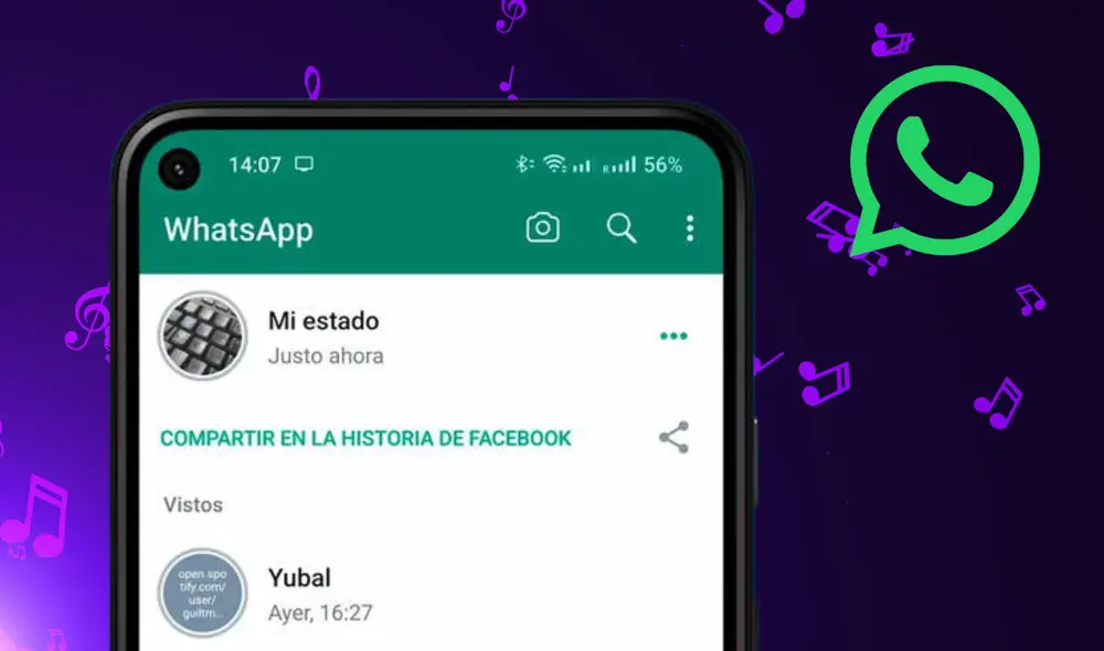 Ahora puedes poner música en tus estados de WhatsApp. Foto: Composición LR