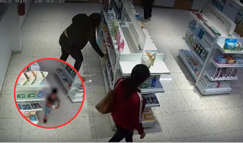 Modus operandi fue captado por las cámaras del establecimiento. Foto: Composición LR/América Noticias