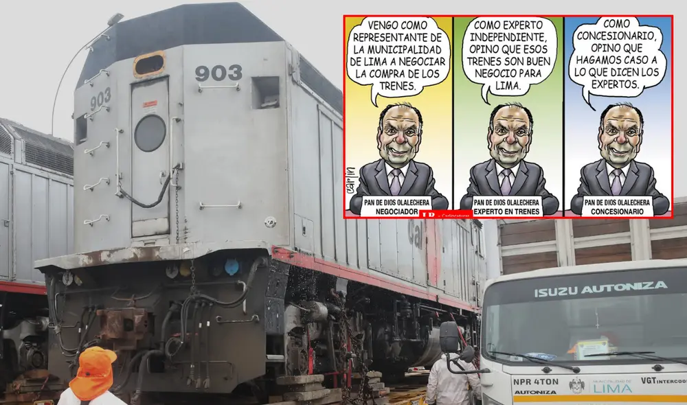 Carlincatura de hoy, lunes 21 de julio, sobre las donaciones de los trenes Caltrain. Foto: Composición/LR
