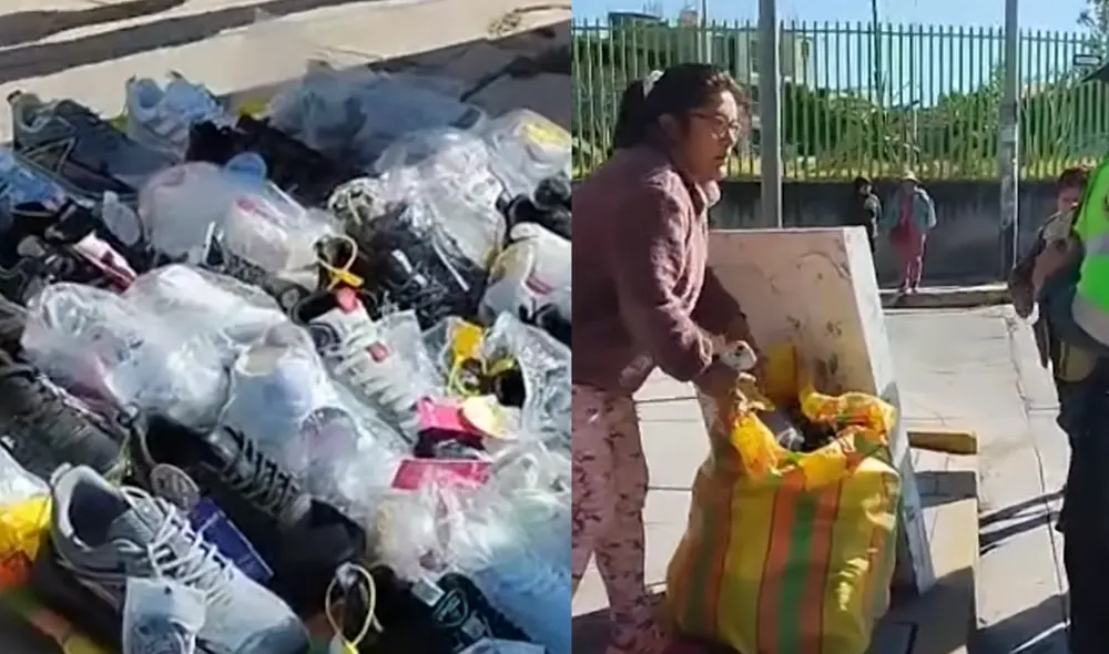 Una mujer en Huancayo encontró 50 zapatillas que solo calzaban en el pie derecho.