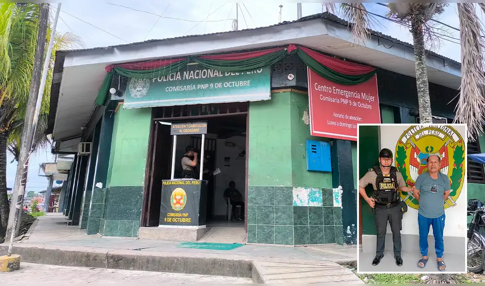 El acusado fue trasladado a la comisaria, donde permanece detenido. Foto: Composición LR /Yazmín Araujo, La República