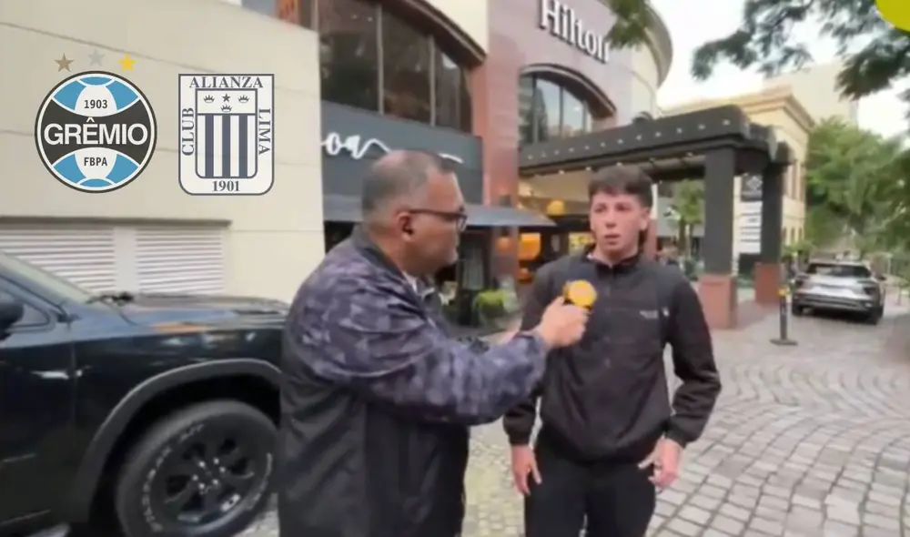 Hincha de Gremio trolea al 'Tanque' Arias en plena cobertura. Foto: Lr/RPP