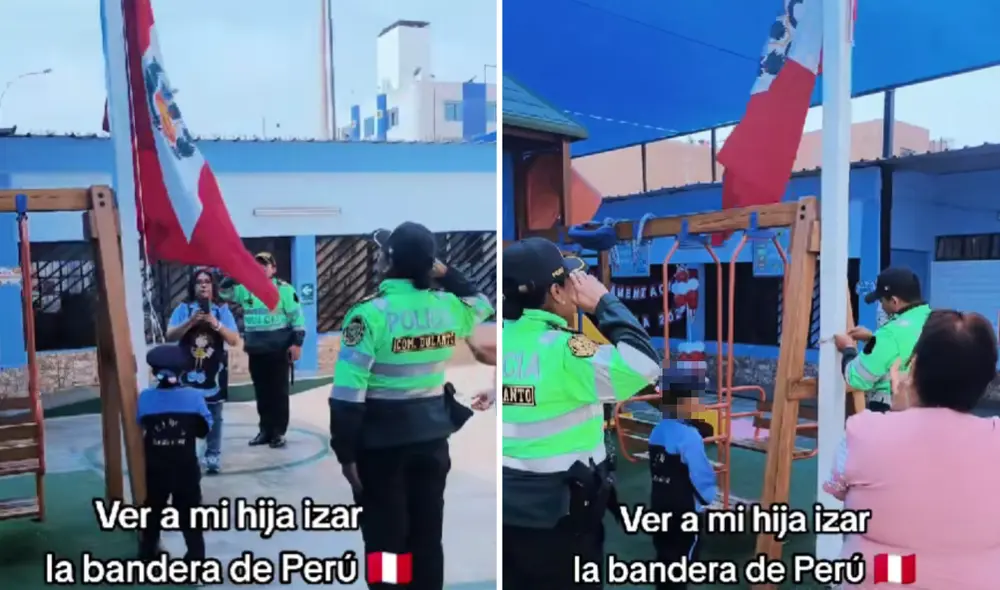 Madre venezolana se emocionó al ver a su hija izando la bandera peruana. Madre venezolana se emocionó al ver a su hija izando la bandera peruana.