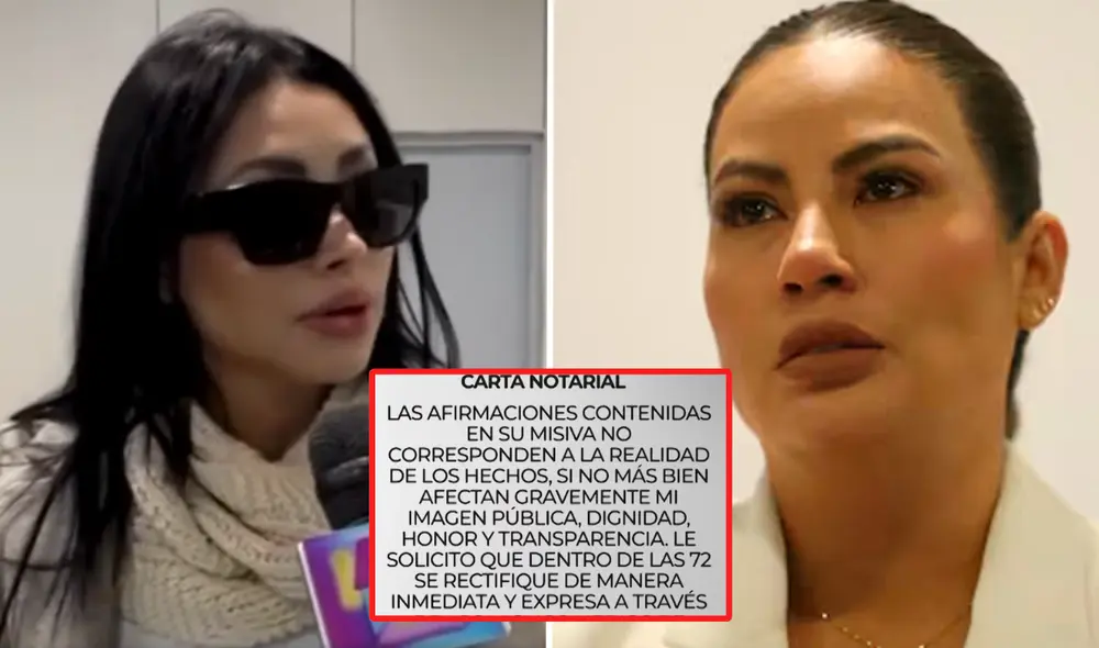 Pamela Franco exige a Pamela López que se rectifique con medios de comunicación en menos de 72 horas.