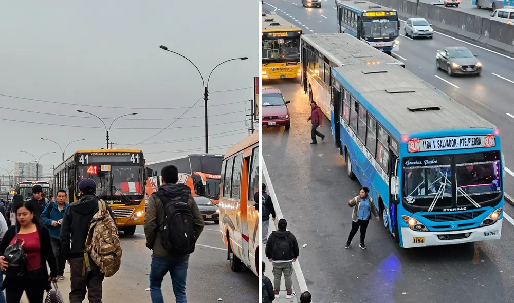 Presencia de buses que operan con normalidad durante la primera jornada del paro de transportistas. Foto: Composición LR/Silvana Quiñonez