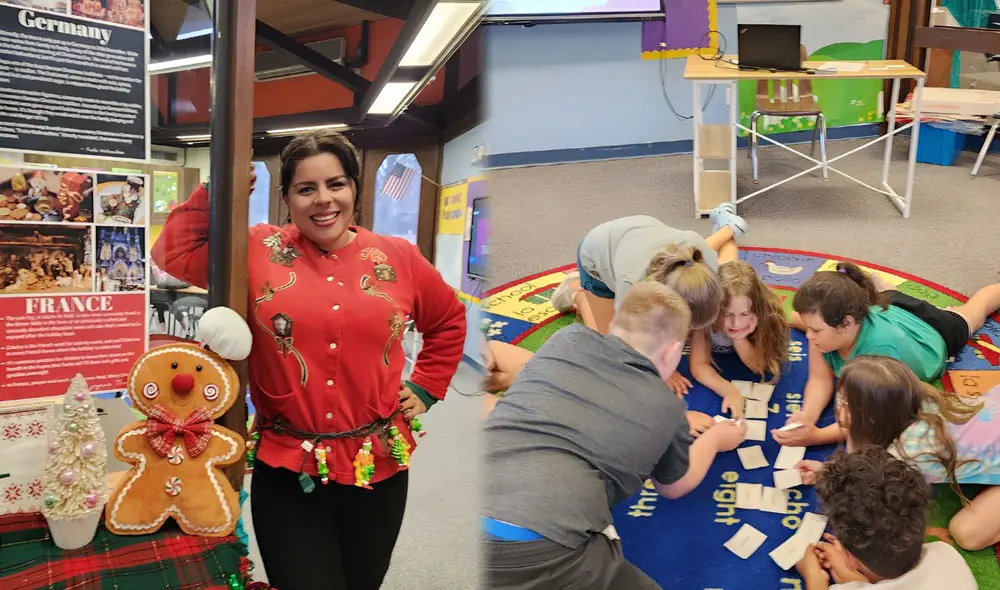 Mónica Santa enseña español a los alumnos del colegio Canton Country Day. Mónica Santa enseña español a los alumnos del colegio Canton Country Day.