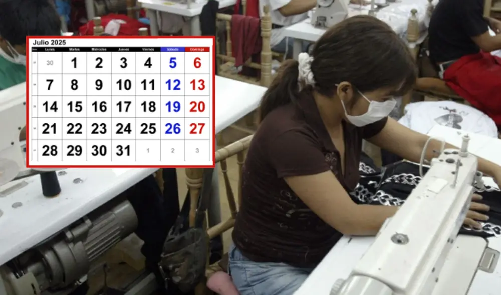 El calendario de julio de 2025 en Perú incluye varios días de descanso.