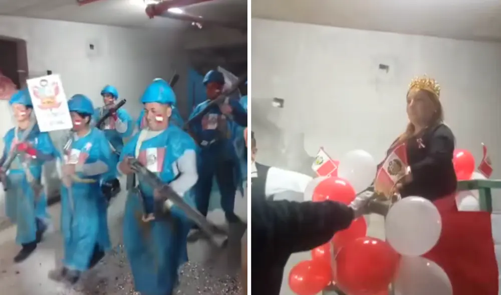 Los trabajadores representaron a las diferentes Fuerzas Armadas del Perú, así también como a la presidenta, Dina Boluarte.