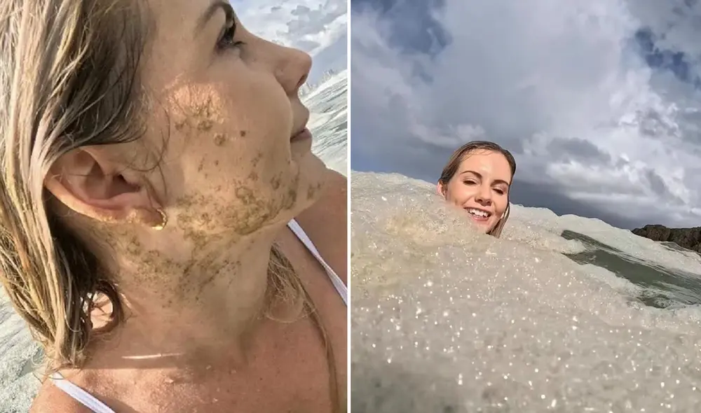 El incidente ocurrió en una playa de Ciudad del Cabo cuando la creadora de contenido, Michelle Sky Hayward subió un video en sus redes sociales. Foto: Composición LR/ @michelleskyhayward