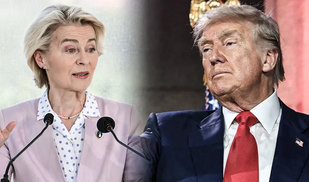 La reunión entre Donald Trump y Ursula von der Leyen en Turnberry, Escocia, busca un acuerdo sobre aranceles, con un plazo crítico fijado para el 1 de agosto. Se discutirán relaciones comerciales entre EE. UU. y la UE. Foto: composición LR/AFP