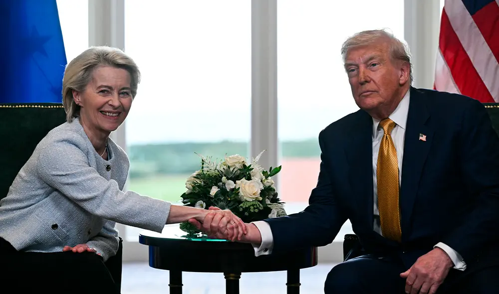 Trump y von der Leyen se reunieron este domingo en Turnberry, Escocia. Trump y von der Leyen se reunieron este domingo en Turnberry, Escocia.