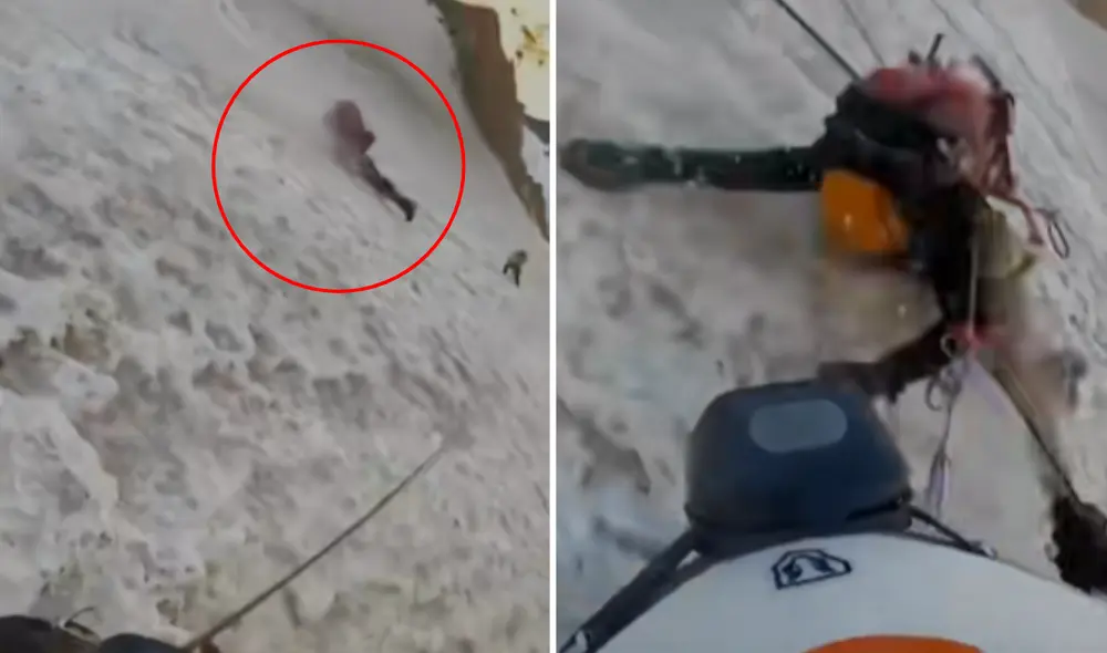 El alpinista captó preciso momento del accidente en la cordillera del Perú. El alpinista captó preciso momento del accidente en la cordillera del Perú.