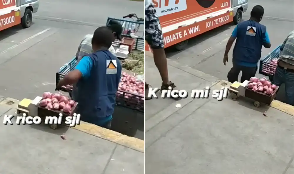 Vendedor en SJL se hizo viral por su peculiar forma de vender cebollas. Vendedor en SJL se hizo viral por su peculiar forma de vender cebollas.