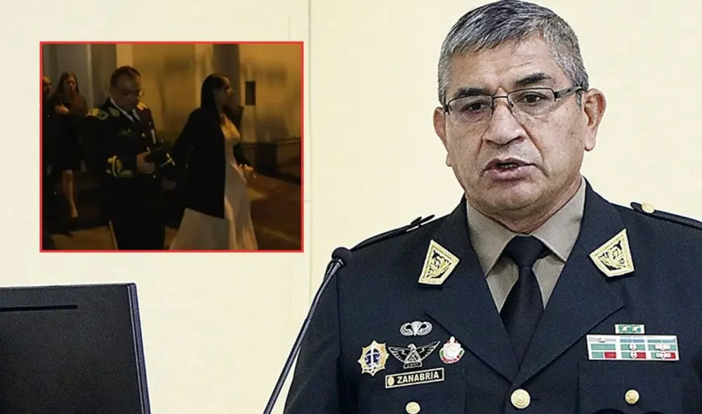 Víctor Zanabria, jefe de la PNP, fue una de las principales figuras captadas en la fiesta no autorizada de la Policía | Composición: LR. Víctor Zanabria, jefe de la PNP, fue una de las principales figuras captadas en la fiesta no autorizada de la Policía | Composición: LR.