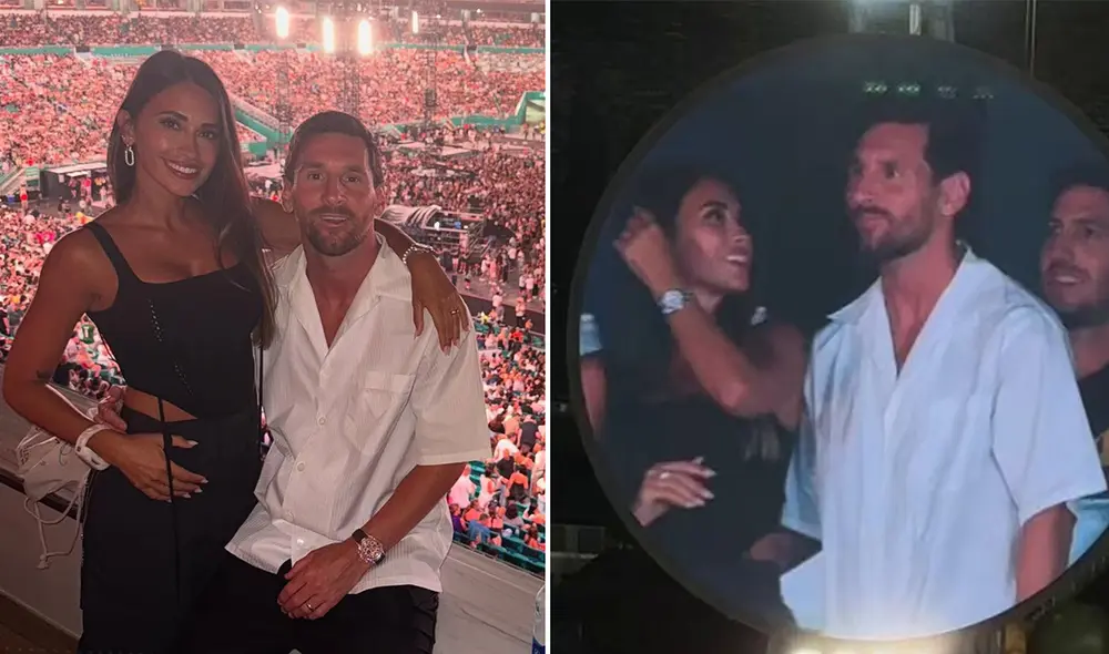 Lionel Messi y Antonela Roccuzzo se roban el show en la 'kiss cam' durante el concierto de Coldplay: ¿cómo reaccionaron?. Foto: Composición LR/Instagram/Difusión Lionel Messi y Antonela Roccuzzo se roban el show en la 'kiss cam' durante el concierto de Coldplay: ¿cómo reaccionaron?. Foto: Composición LR/Instagram/Difusión