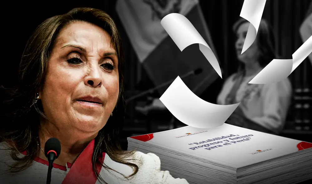 Dina Boluarte dio su último mensaje presidencial por Fiestas Patrias este 28 de julio. Composición: LR. Dina Boluarte dio su último mensaje presidencial por Fiestas Patrias este 28 de julio. Composición: LR.