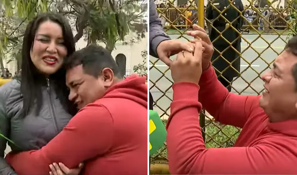 Pareja sorprende al comprometerse en plena Parada Militar. Pareja sorprende al comprometerse en plena Parada Militar.