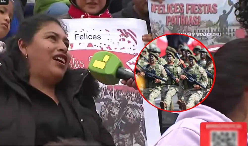 Madre se emociona y comenta que llegó desde Tarma para ver desfilar a su hijo en la Gran Parada Militar 2025.