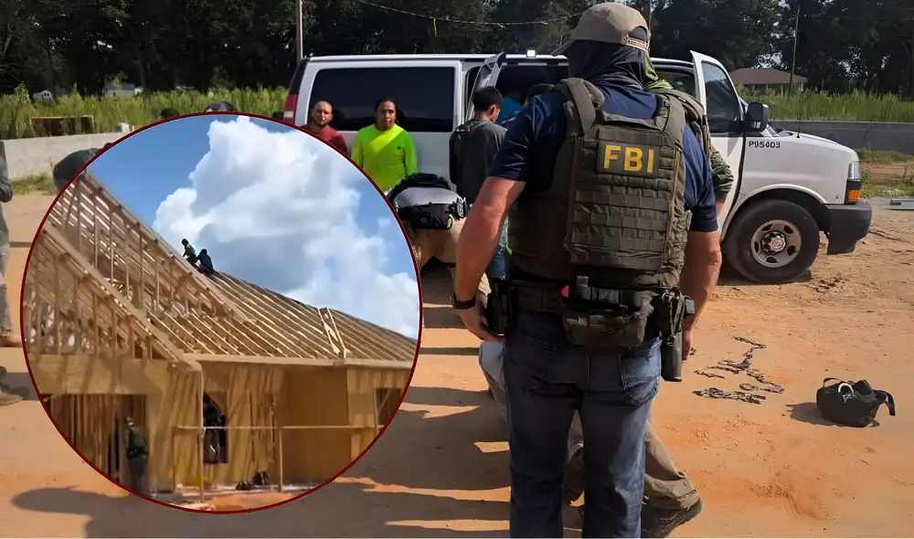 Un operativo migratorio en Alabama detuvo a 35 indocumentados en una obra, donde dos trabajadores se subieron al techo.