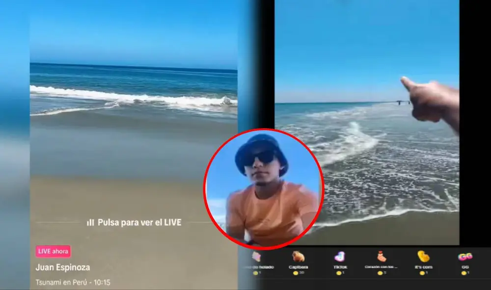 Tiktoker genera indignación al pedir 'likes' para ingresar al mar en Vichayito pese a alerta de tsunami en Perú.