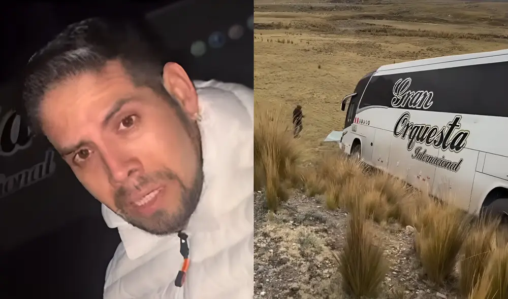 Dimas Ysla, cantante de Gran Orquesta Internacional, compartió imágenes del accidente. Foto: Composición LR/Instagram