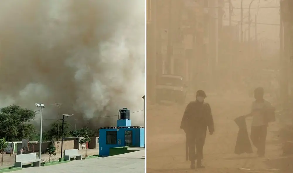 Tormenta de arena en Ica alcanzó vientos de hasta 40 km/h y redujo visibilidad.