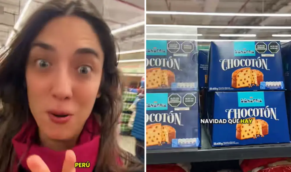 La joven argentina quedó impresionada por la cantidad de panetones que encontró en el supermercado de Perú. La joven argentina quedó impresionada por la cantidad de panetones que encontró en el supermercado de Perú.