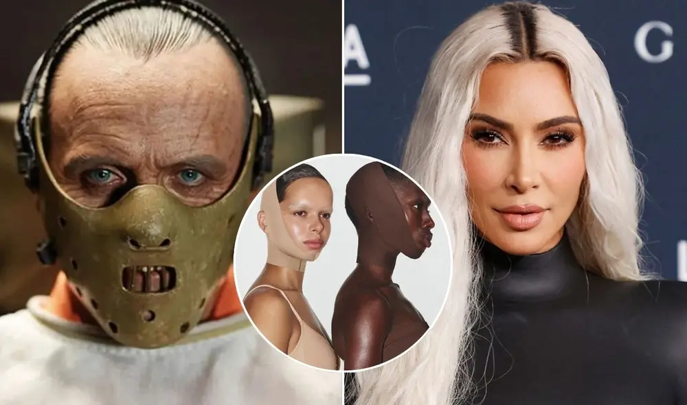 Kim Kardashian genera controversia tras lanzar un ''envoltorio facial'' de Skims, que recuerda a una faja para la papada.