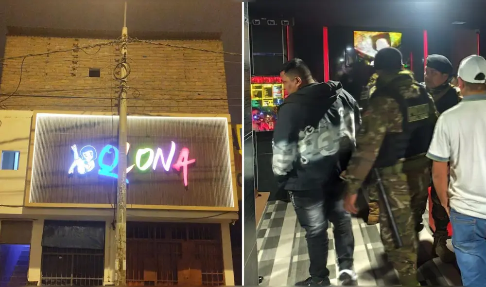 "Q'lona" fue uno de los tres locales que la PNP intervino como parte del operativo. Foto: Composición LR/PNP