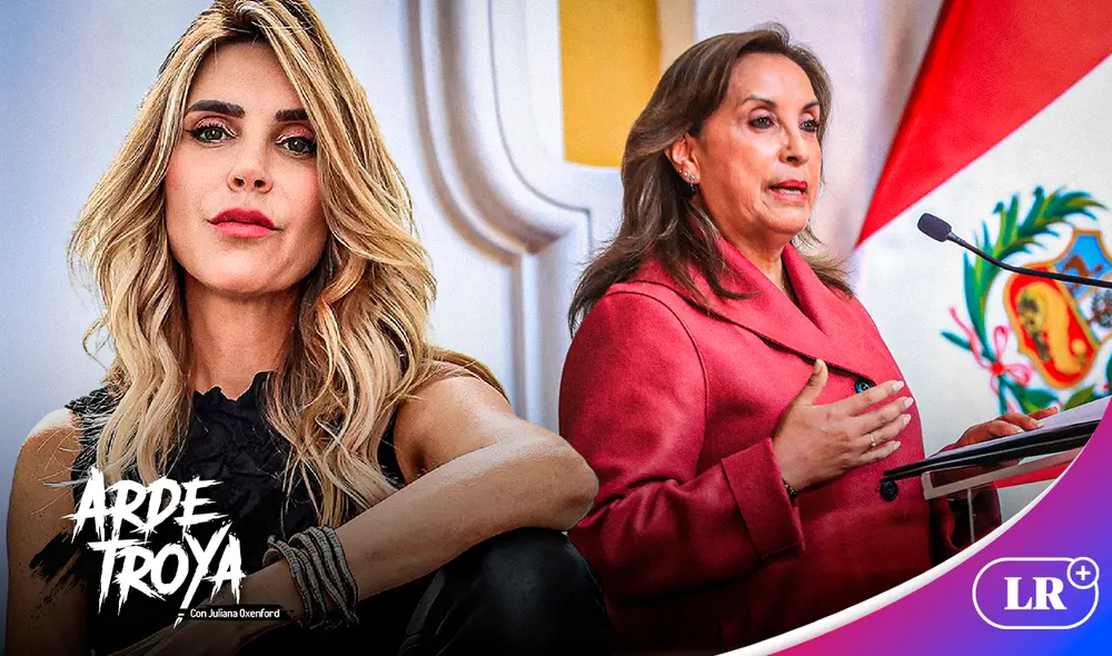 Juliana Oxenford criticó a Dina Boluarte por sus viajes a Japón e Indonesia. Foto: Composición/LR