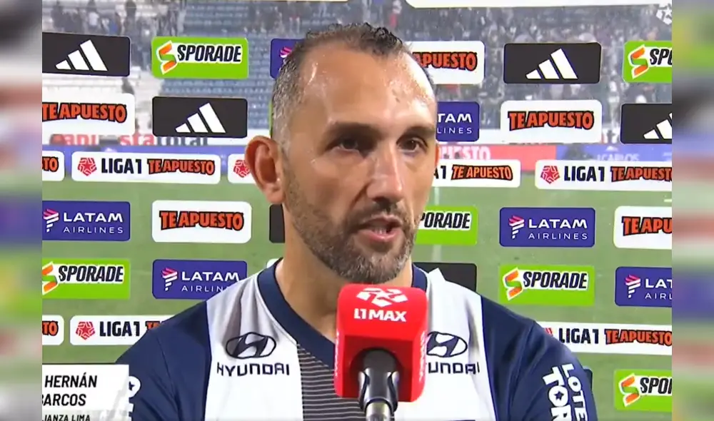 Hernán Barcos fue titular en todo el partido. Foto: captura de L1 MAX
