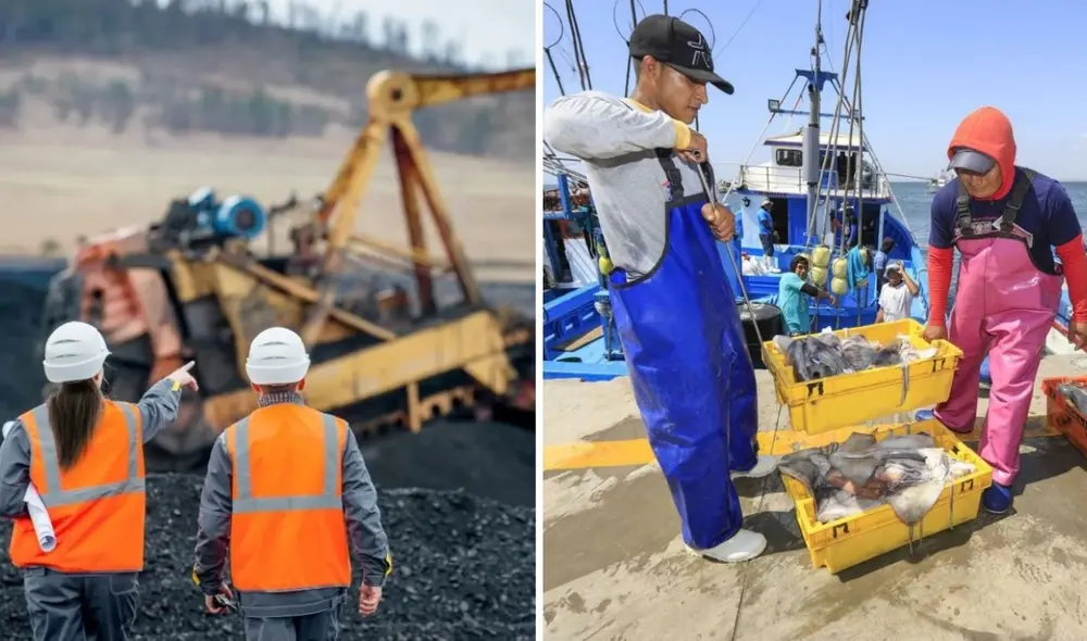 Luego de la caída de mayo, la minería y pesca mostraron mejores señales en la producción de junio. Foto: composición LR/Andina Luego de la caída de mayo, la minería y pesca mostraron mejores señales en la producción de junio. Foto: composición LR/Andina