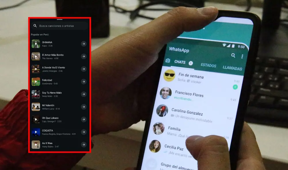 Usuarios de Perú ya pueden colocar música en sus estados de WhatsApp