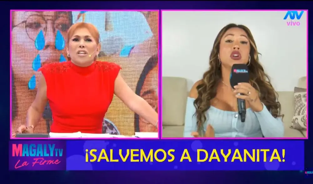 Magaly Medina y Dayanita protagonizaron tenso momento. Foto: ATV Magaly Medina y Dayanita protagonizaron tenso momento. Foto: ATV
