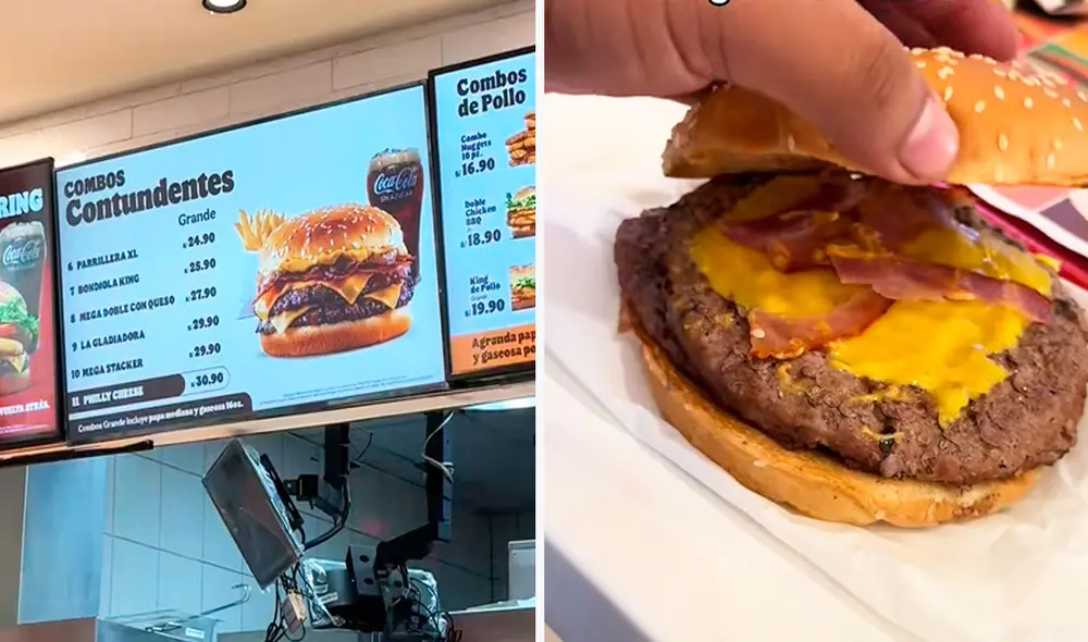 La hamburguesa era totalmente diferente a la publicidad mostrada en la pantalla del fast food.