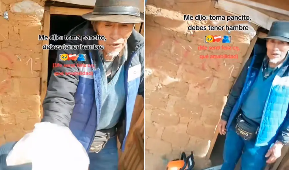 El accionar del adulto mayor conmovió al censista en Ayacucho y los usuarios en TikTok.
