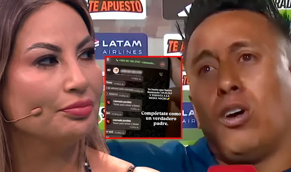 Pamela López se enfrenta a Christian Cueva. Foto: Composición LR/Captura/YouTube