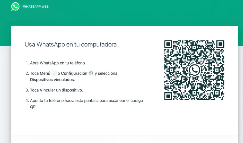 Al escanear el código QR desde tu celular, puedes usar WhatsApp en tu computadora.