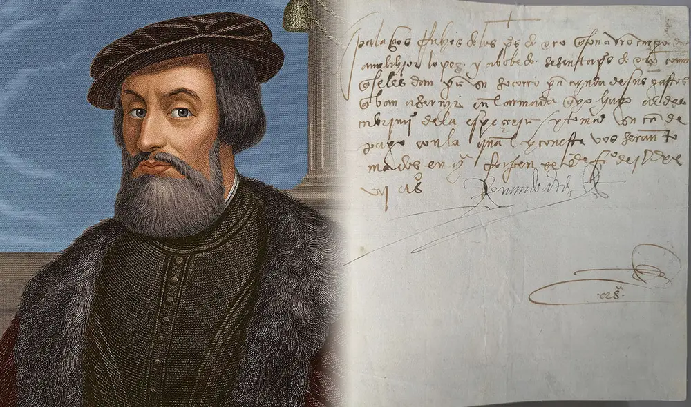 El manuscrito de Hernán Cortés fuer firmado en 1527.