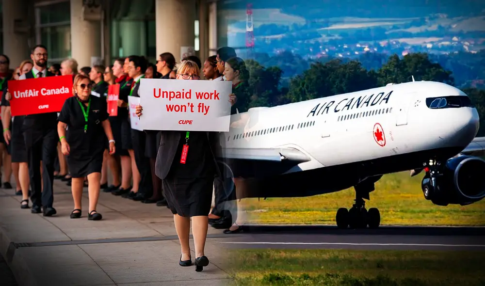 El sindicato anunció la huelga de tripulantes de cabina de Air Canada este sábado.