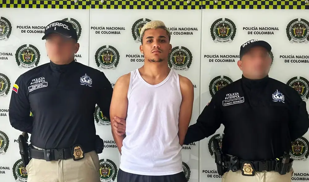 Alberto Mejía Hernández, presunto sicario del Tren de Aragua fue capturado en Colombia. Foto: Policía de Colombia