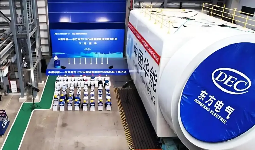 China presenta una turbina flotante capaz de generar generar energía de vientos intensos. Foto: Xinhua