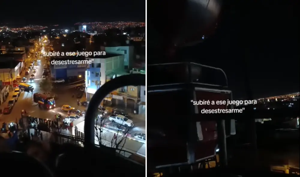 Joven arequipeña vivió un momento de terror en la cima de los juegos mecánicos.