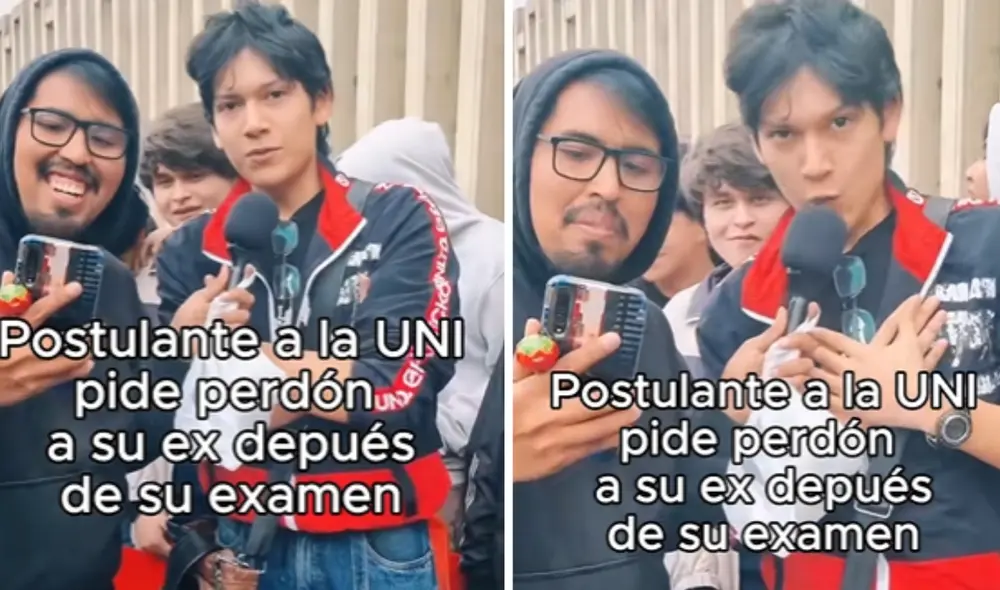 El joven estudiante de la UNI le ofreció disculpas a su expareja tras culminar su examen de admisión. El joven estudiante de la UNI le ofreció disculpas a su expareja tras culminar su examen de admisión.