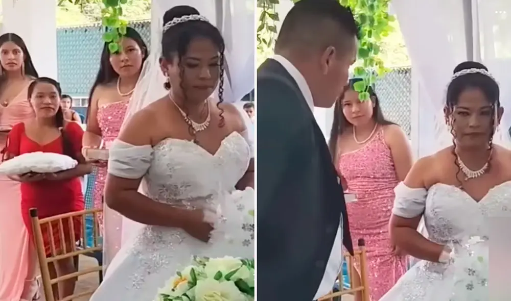 Las imágenes conmocionaron al novio y a los invitados al escuchar a la mujer decir que no quería casarse.
