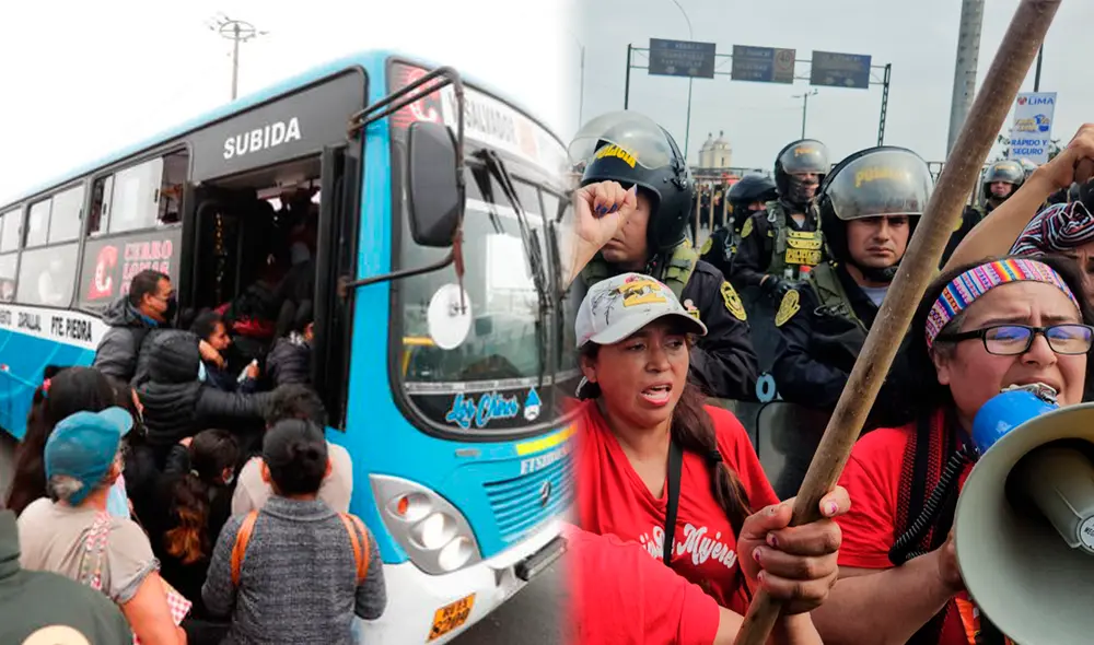 Transportistas protestan, este 21 de agosto, ante el aumento de las extorsiones. Foto: composición LR