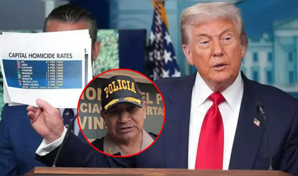 Policía peruano le responde a Donald Trump. Foto: Composición LR Policía peruano le responde a Donald Trump. Foto: Composición LR